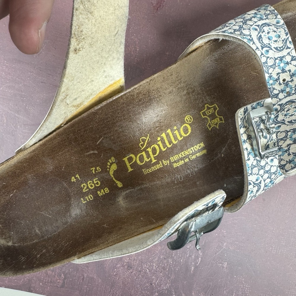 Birkenstock Papillio Chamomile Kaleidoscope Sydney Two Strap Slide Womens Sz 10 - Picture 2 of 12